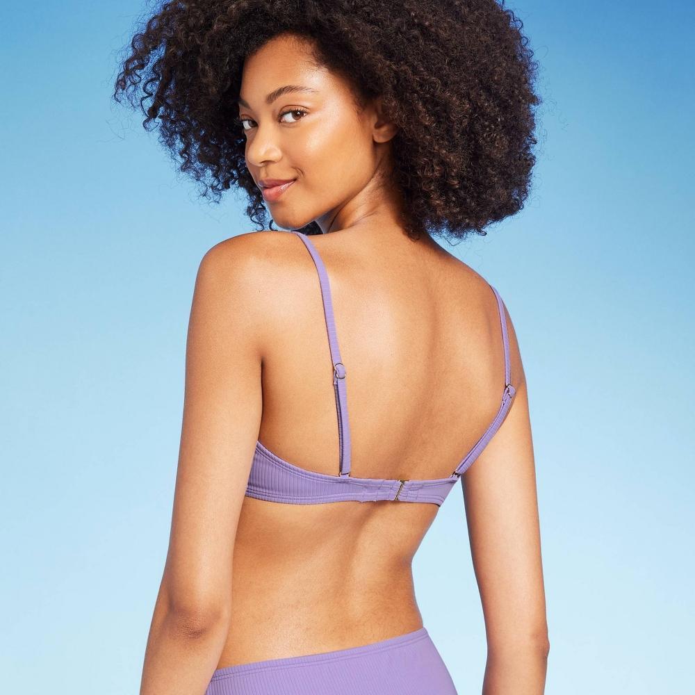 Womens Ribbed Underwire Bikini Top - Shade & Shore Light Purple 34B Product Image