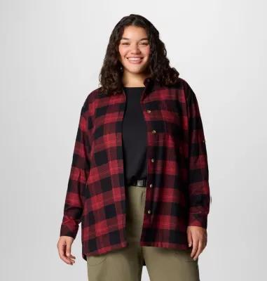 Plus Size Columbia Holly Hideaway™ Plaid Flannel Shirt, Women's, Size: 2XL, Canteen Team Plaid Product Image