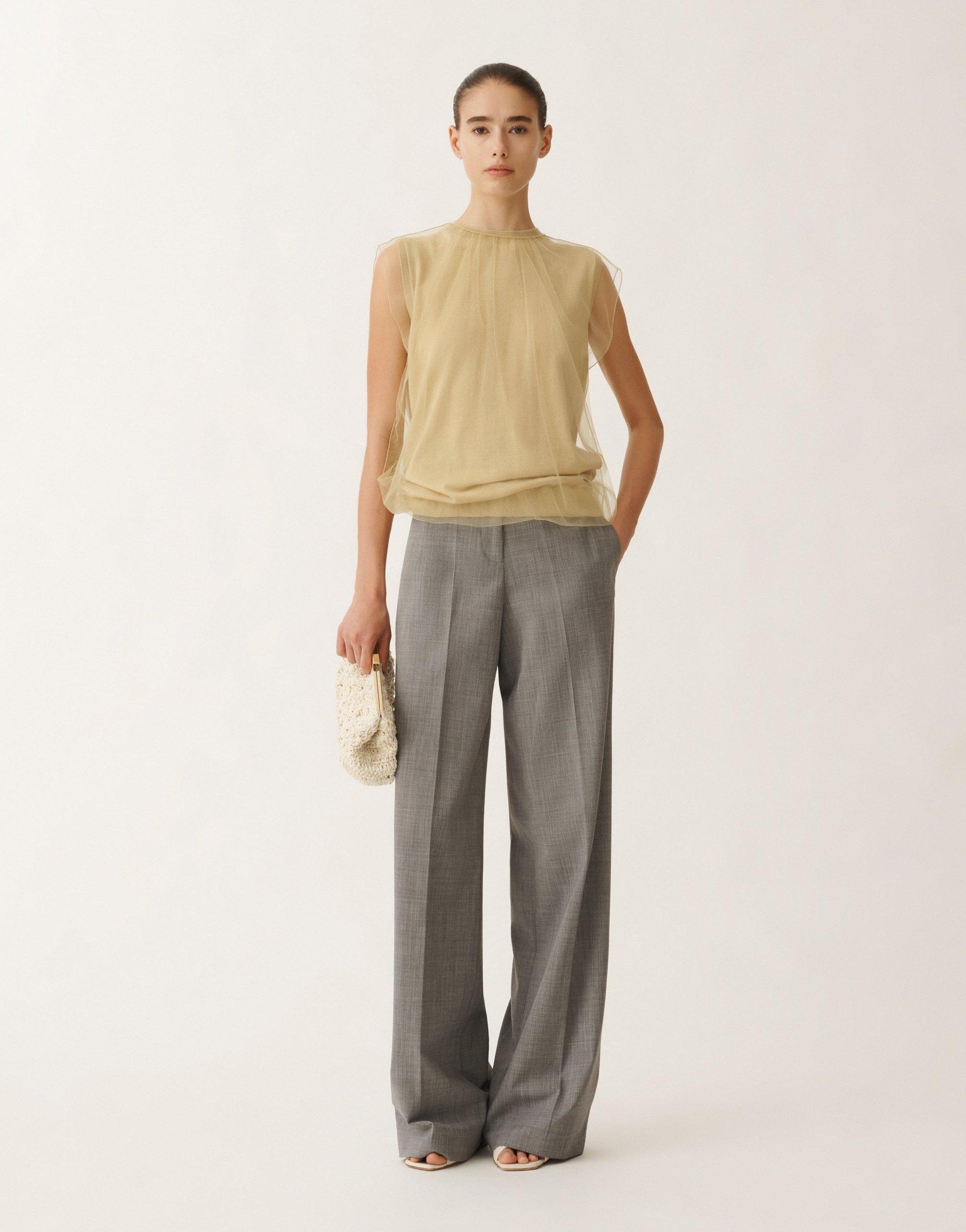 FABIANA FILIPPI Spoleto Cool Wool Trousers In Grey Product Image
