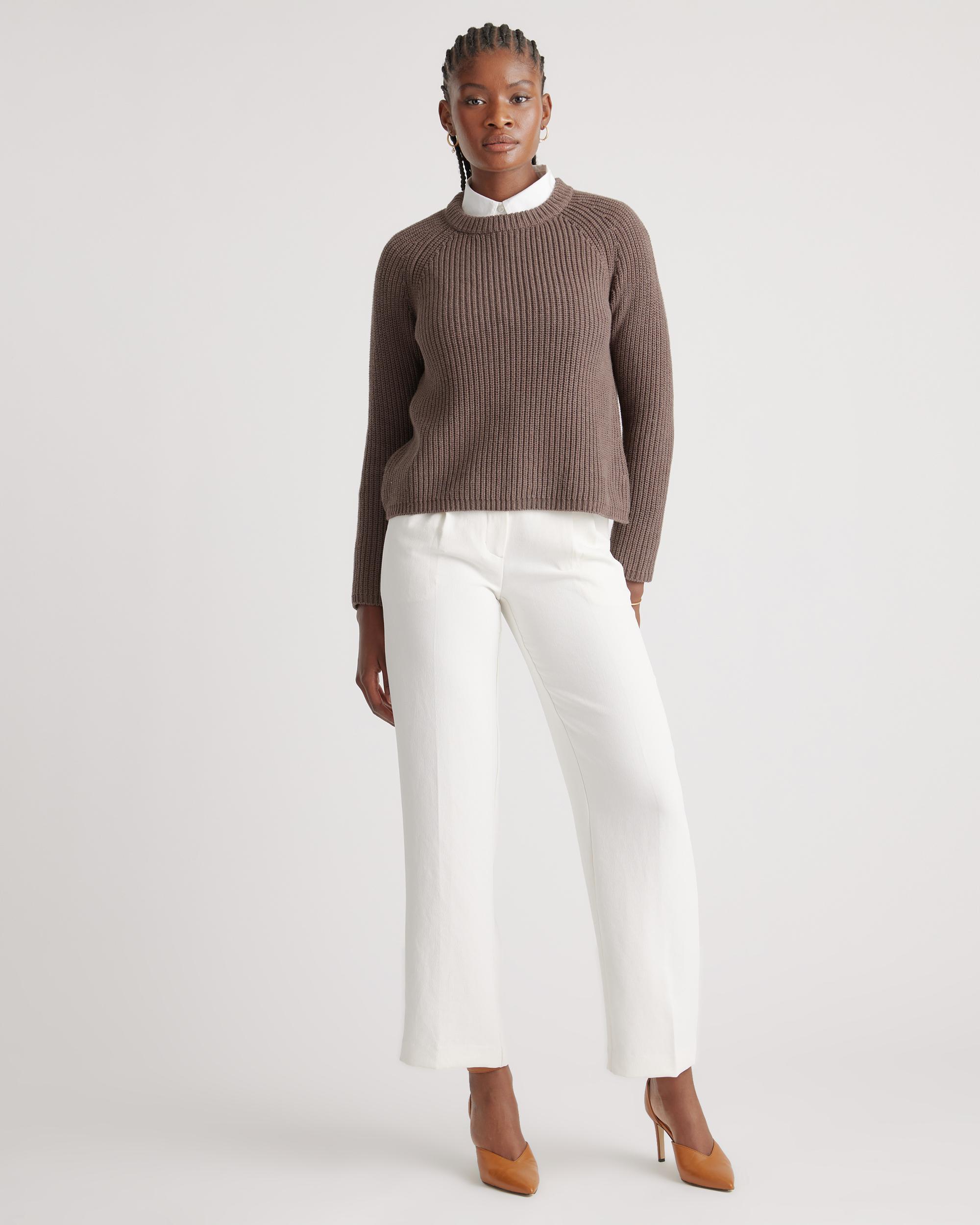 Quince | Women's Fisherman Crew Sweater Organic Cotton Product Image