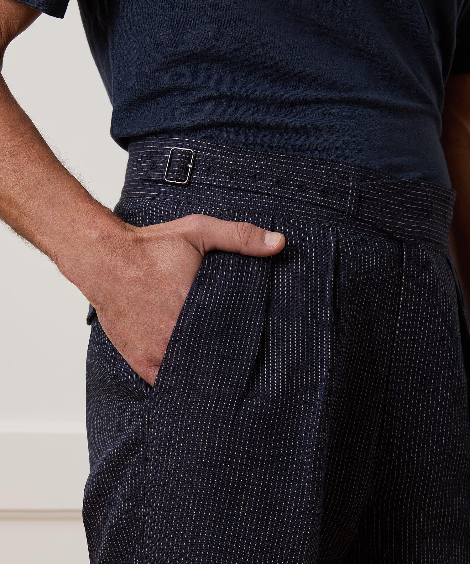 Irish Linen Striped Gurkha Trouser Product Image