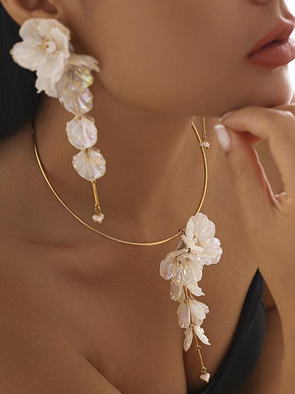 Beaded Flower Shape Earrings Accessories Product Image