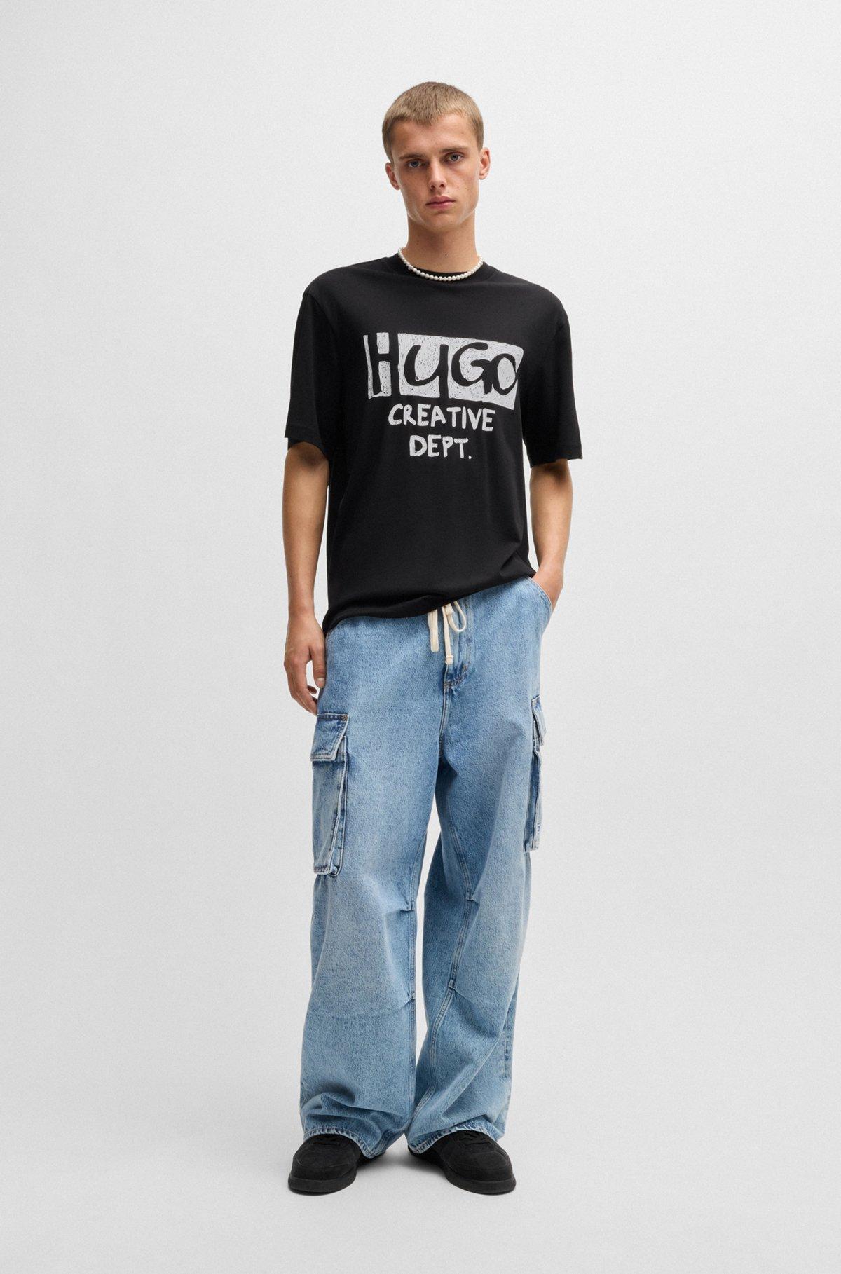 Cotton-jersey T-shirt with logo artwork Product Image