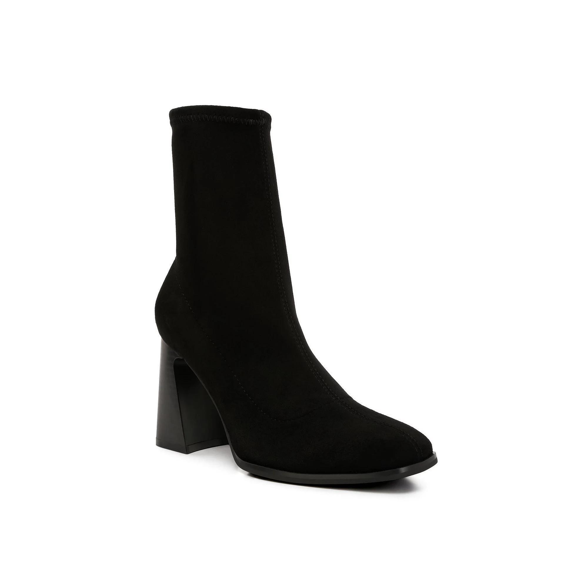 London Rag Candid Women's Flared Heel Boots, Size: 10, Black Product Image