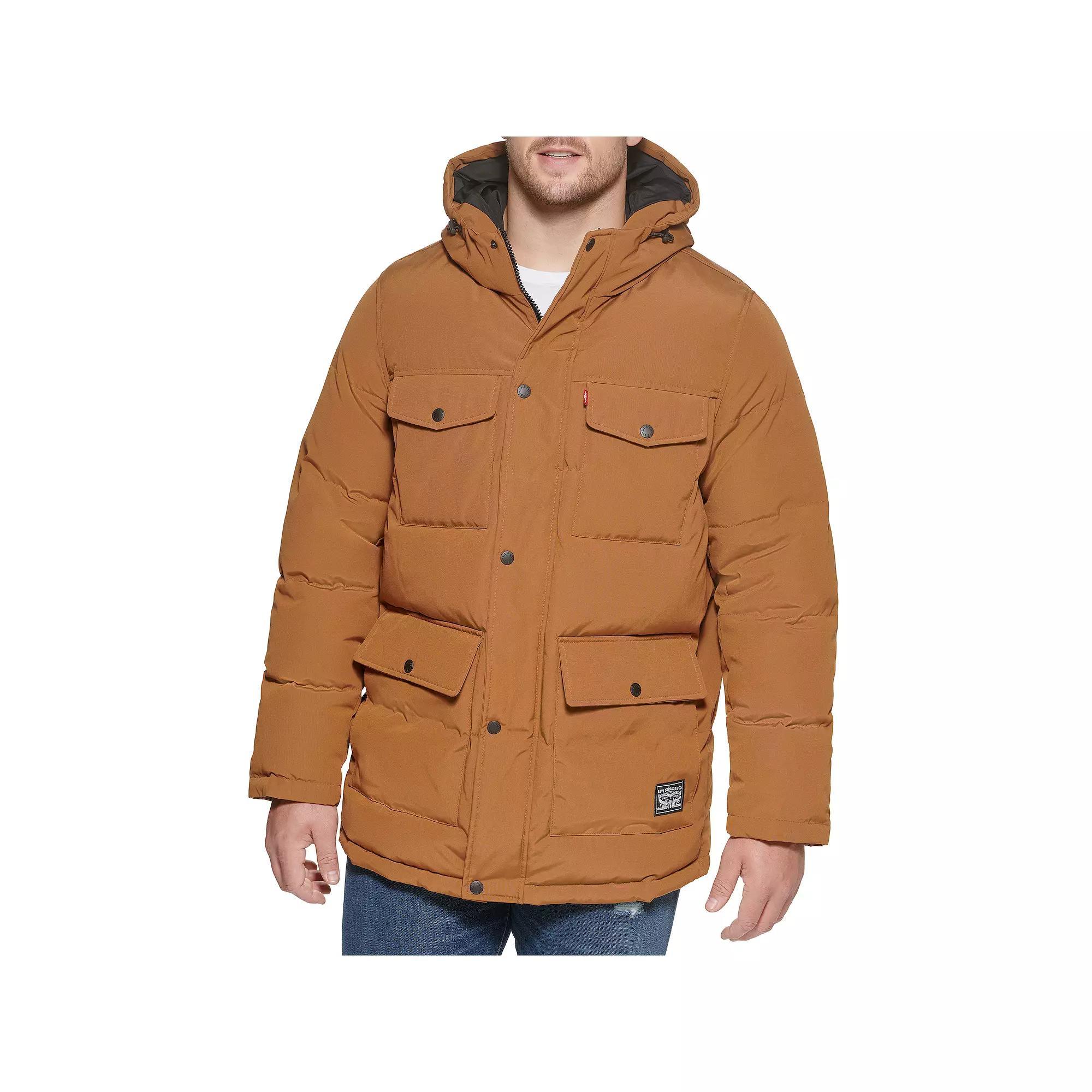 Big & Tall Levi's® 4 Pocket Hooded Puffer Jacket, Men's, Size: XL Tall, Camouflage Product Image