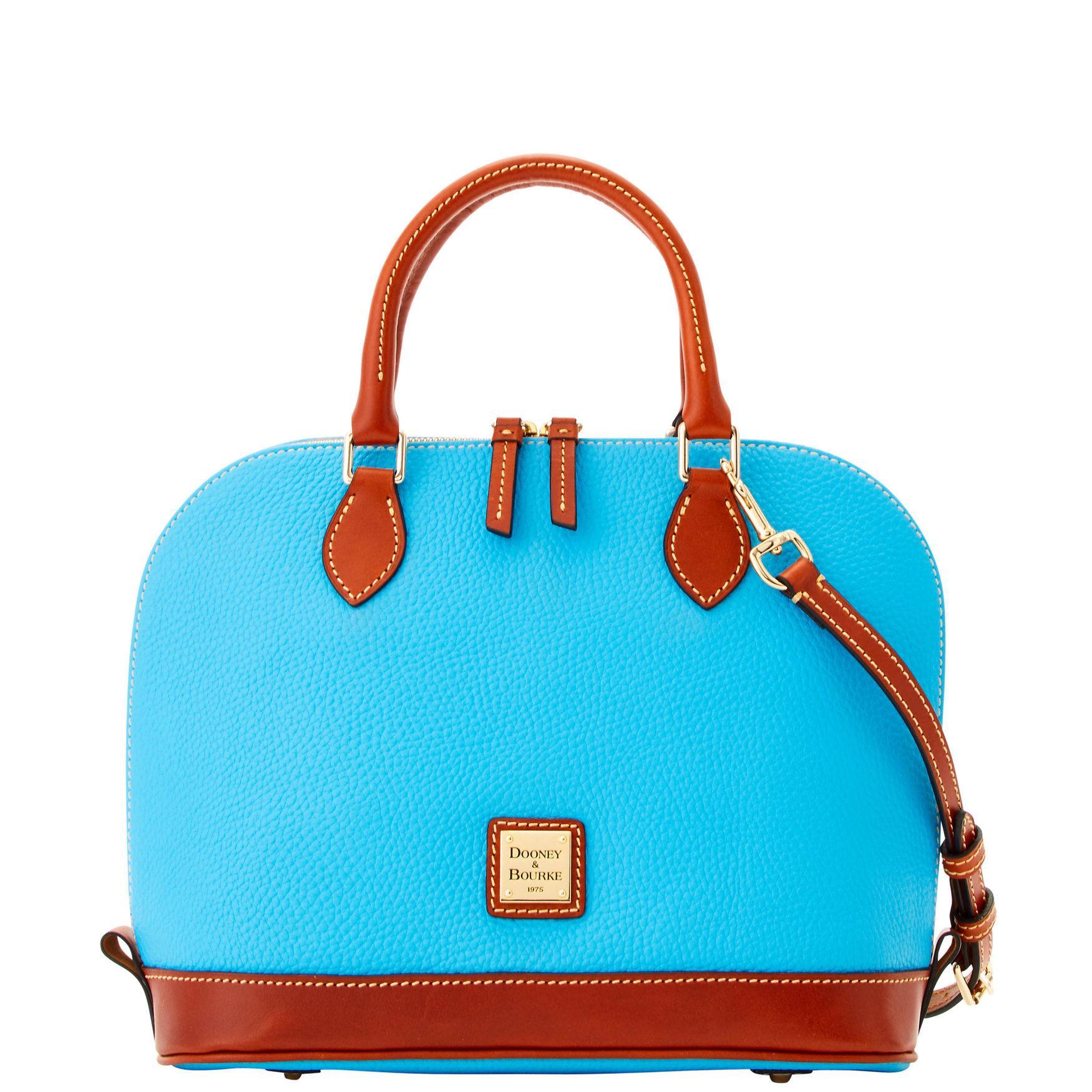 Dooney & Bourke Womens Pebble Grain Zip Zip Leather Satchel Bag in Olive Product Image