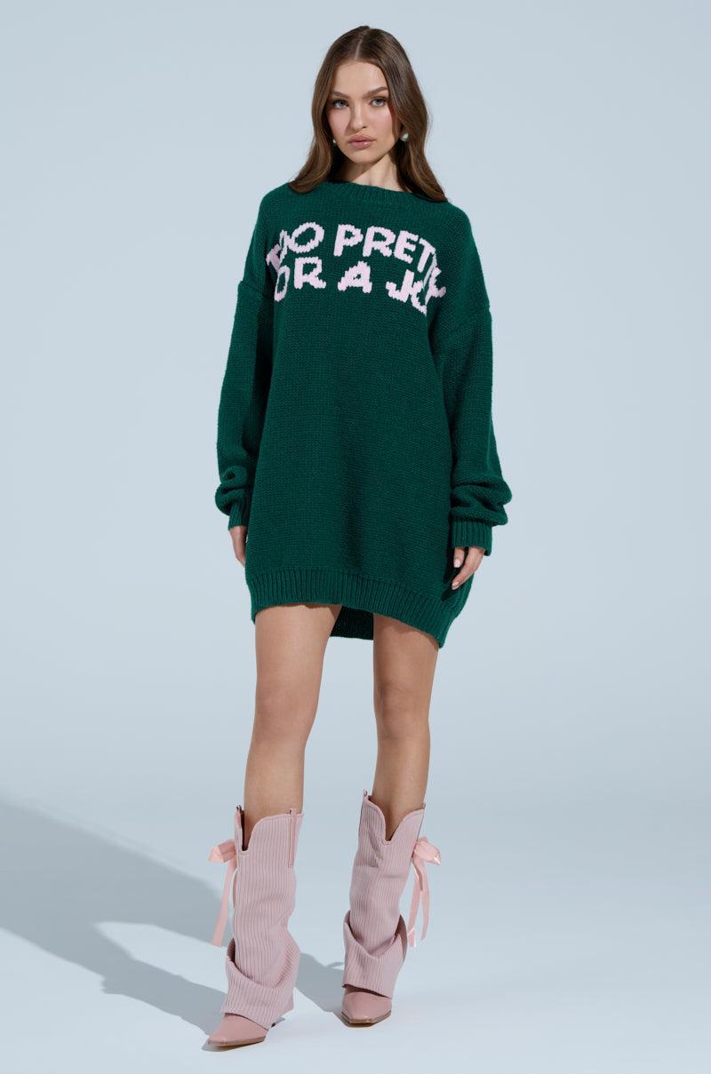 TOO PRETTY PRINTED SWEATER DRESS Product Image