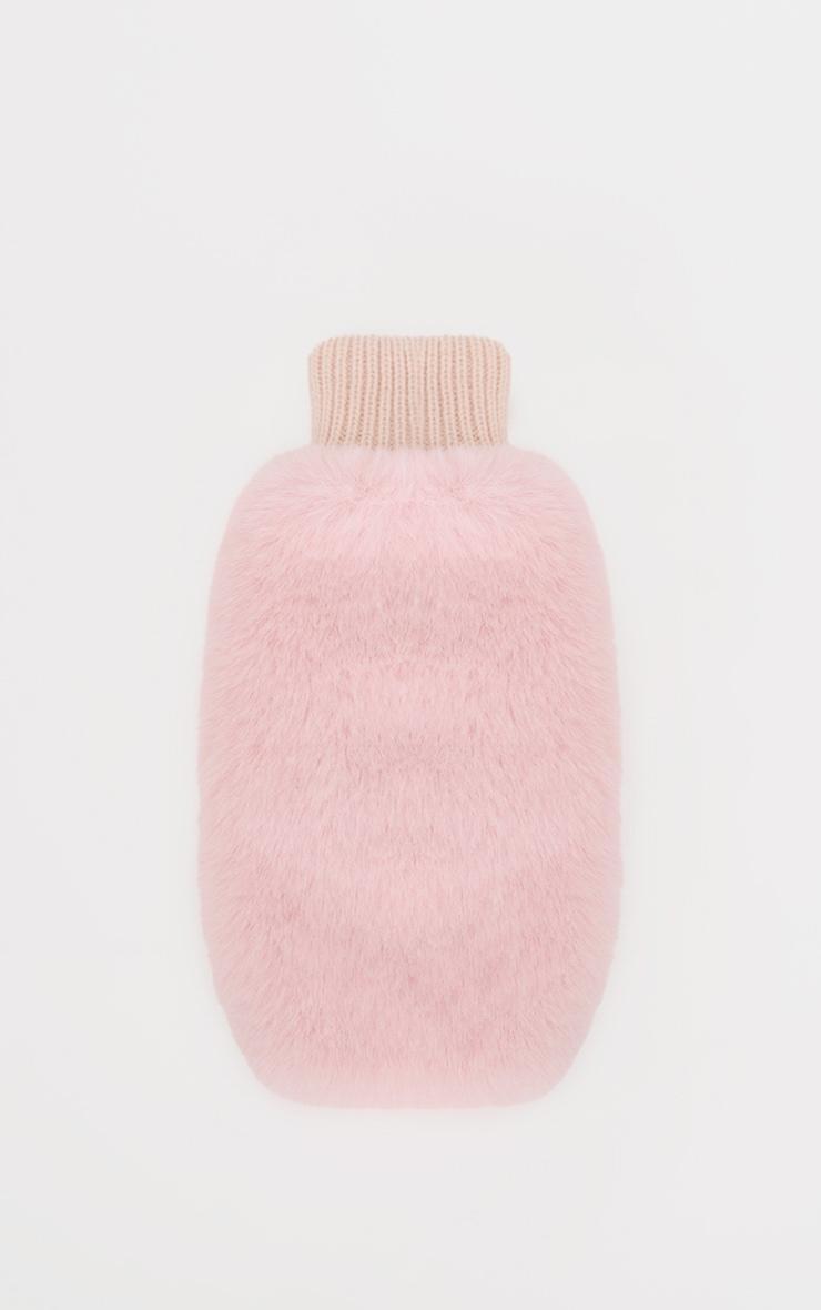 Pink Faux Fur Soft Knit Mittens Product Image
