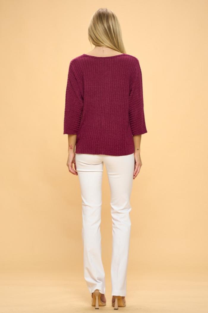 Side Twist Dolman Knit Sweater Product Image