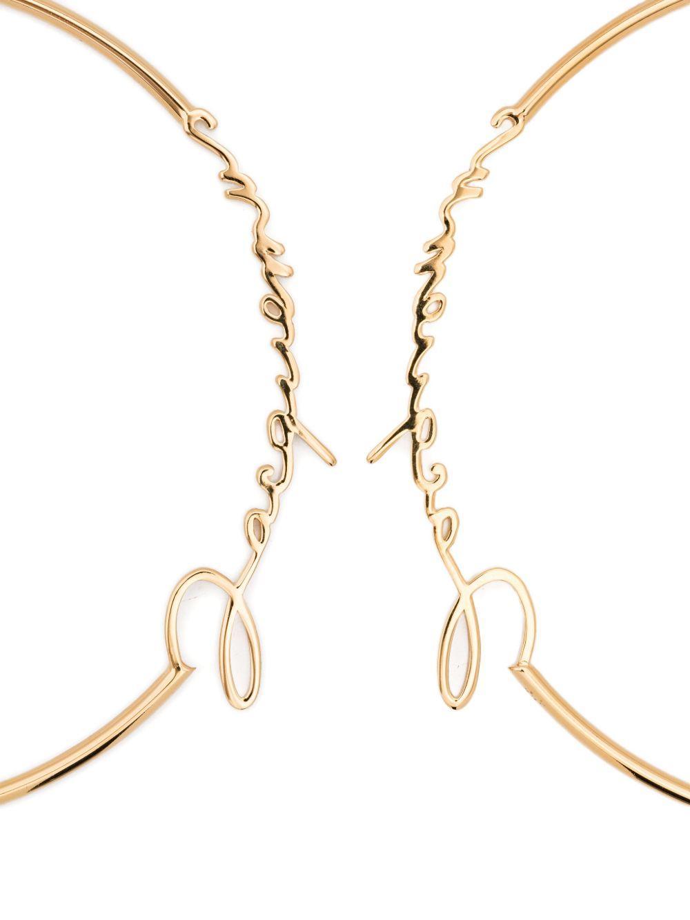 logo-lettering hoop earrings Product Image