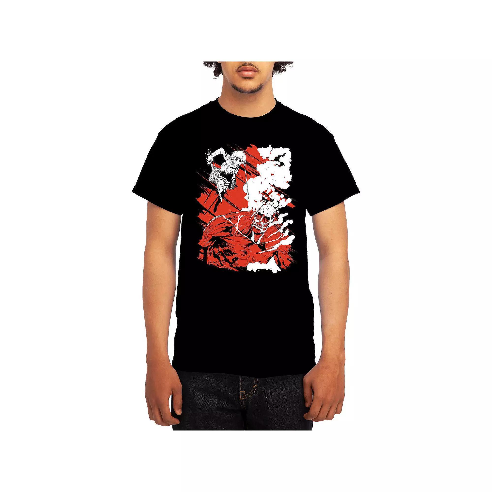 Mens Attack on Titan Eren Versus Colossal Titan Graphic Tee Product Image