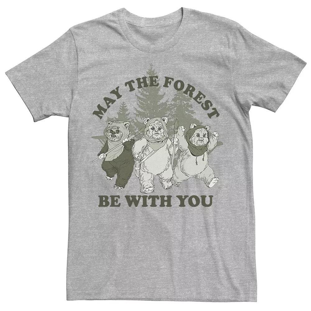 Men's Star Wars Ewoks May The Forest Be With You Tee, Size: 3XL, Athletic Grey Product Image