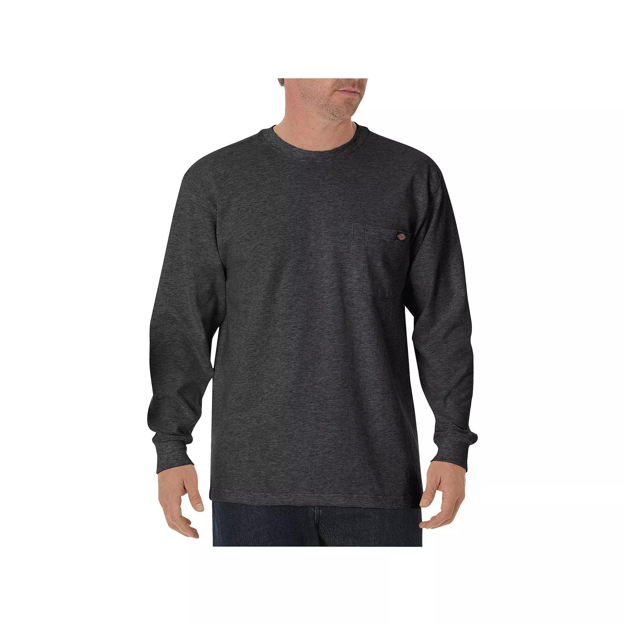 Men's Dickies Heavyweight Crewneck Long Sleeve Tee, Size: XXL, Grey Product Image