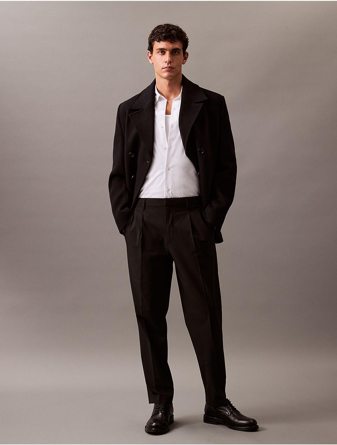 Calvin Klein Men's Soft Pleat Tailored Trouser - Blue - 33 Product Image