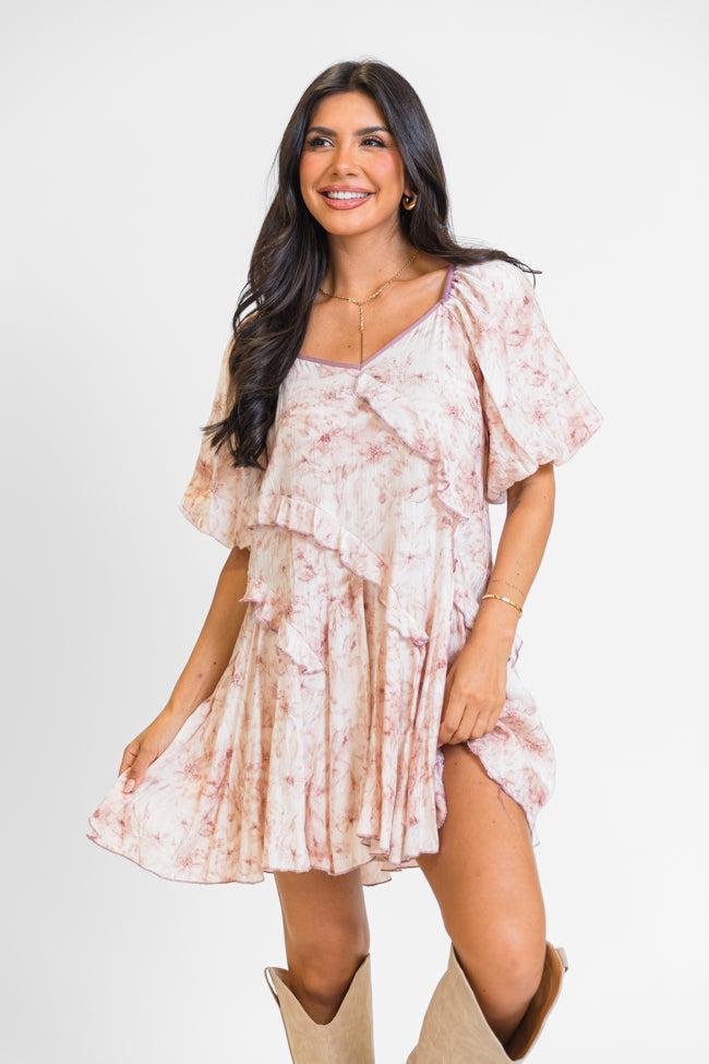 Have Some Grace Mauve Printed Mini Dress FINAL SALE Product Image