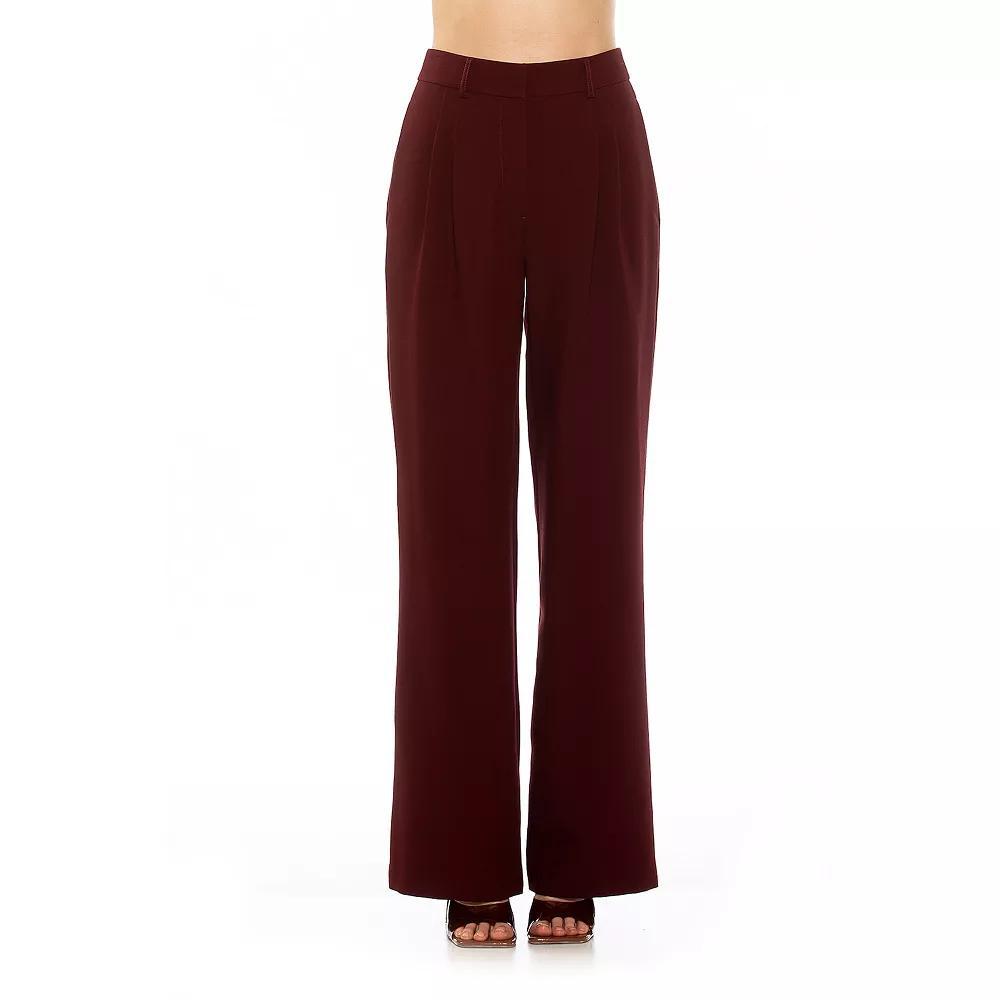 Women's ALEXIA ADMOR Ellie Wide Leg Pleated Pants, Size: 10, Ivory Product Image