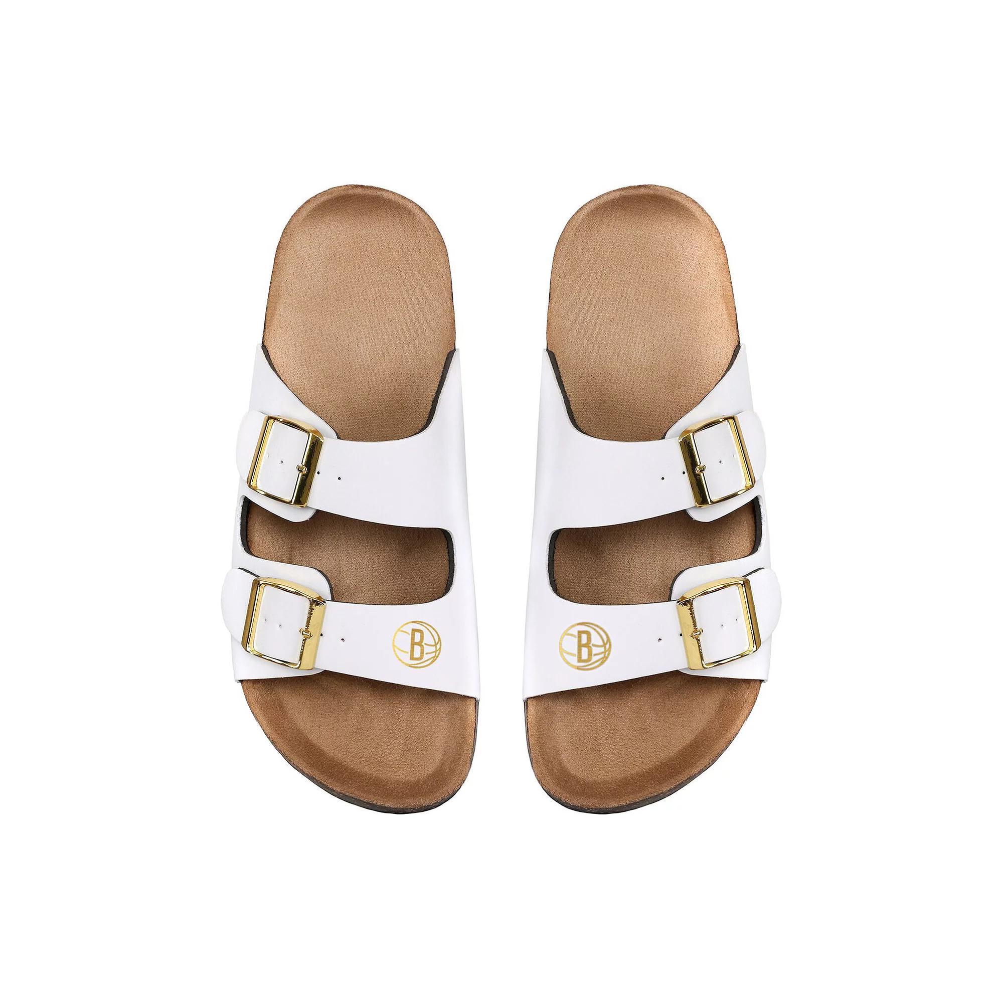 Women's FOCO Los Angeles Lakers Double-Buckle Sandals, Size: 11-12, White Product Image