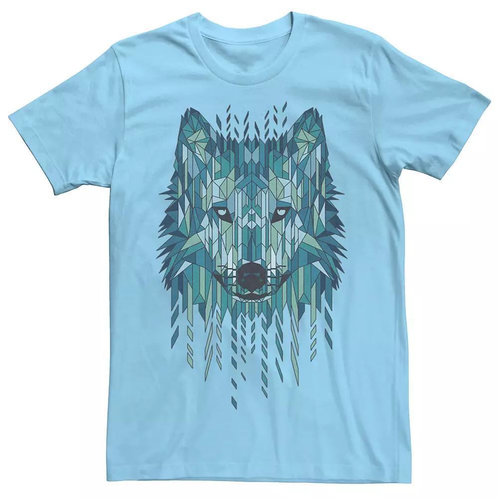 Men's Geometric Wolf Graphic Tee, Size: Large, White Product Image