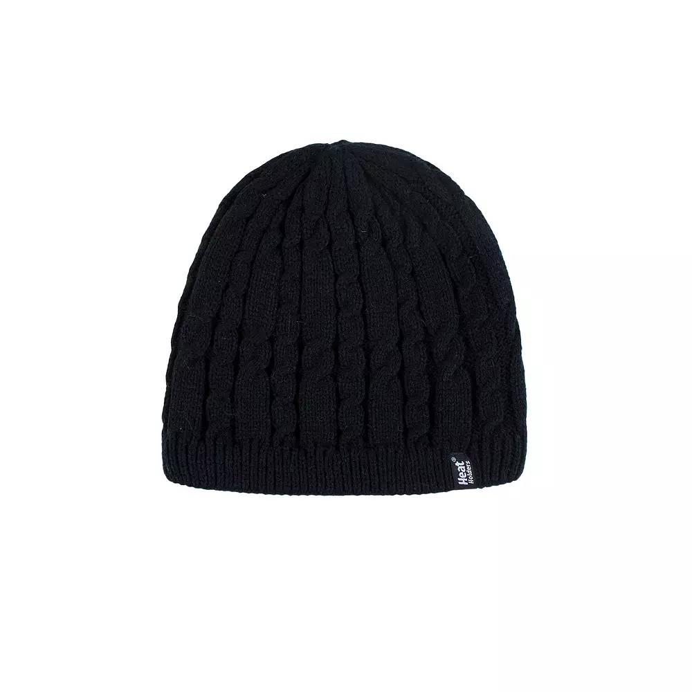 Women's Heat Holders Heatweaver Lined Cable Knit Beanie, Blue Product Image