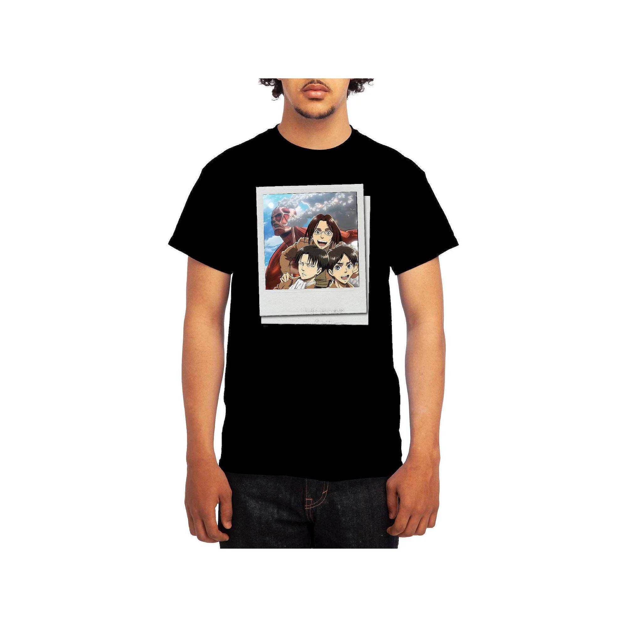 Men's Attack on Titan Group Instant Photo Tee, Boy's, Size: Medium, Blue Product Image