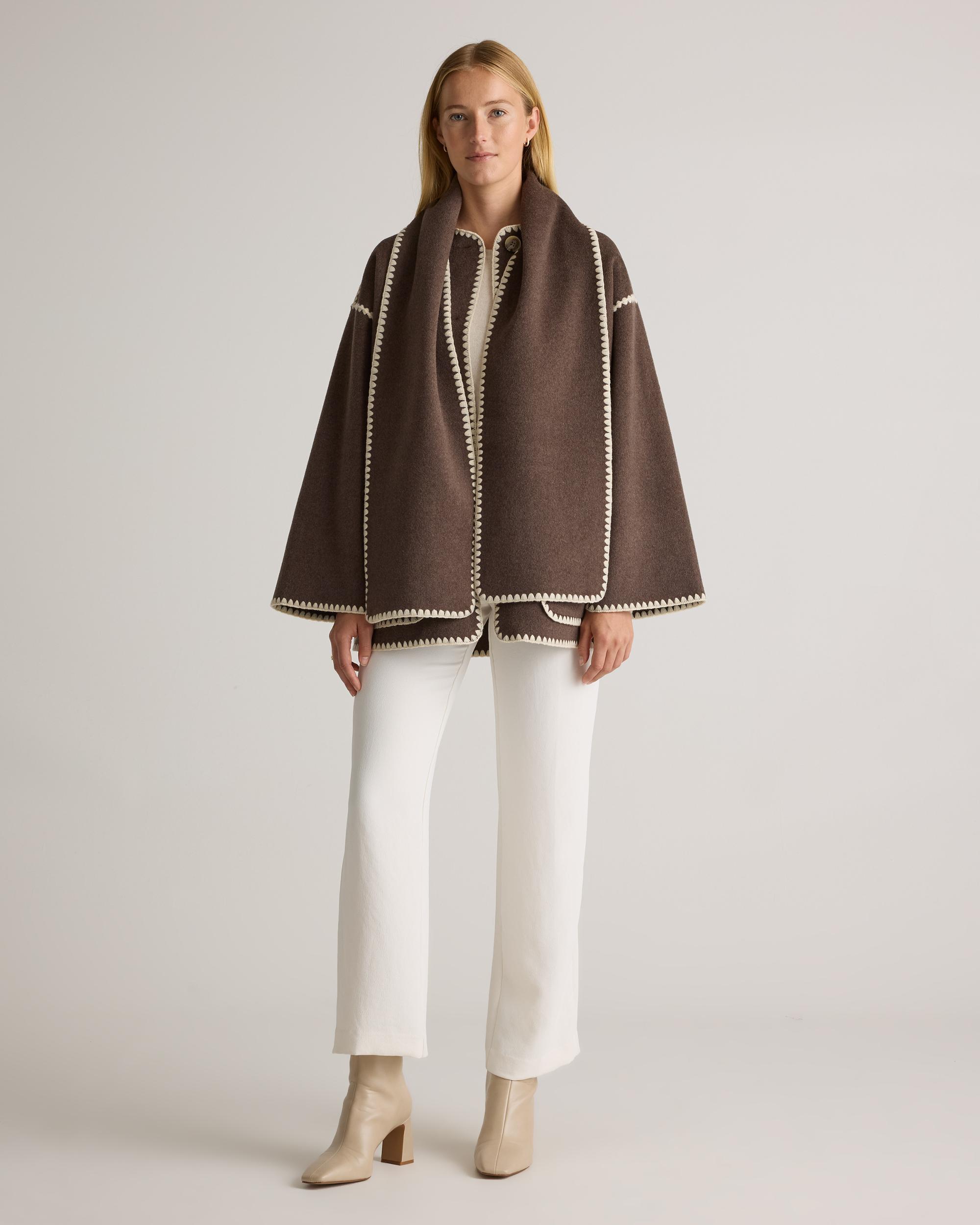 Quince | Women's Double-Faced Merino Wool Scarf Coat Size XS Product Image
