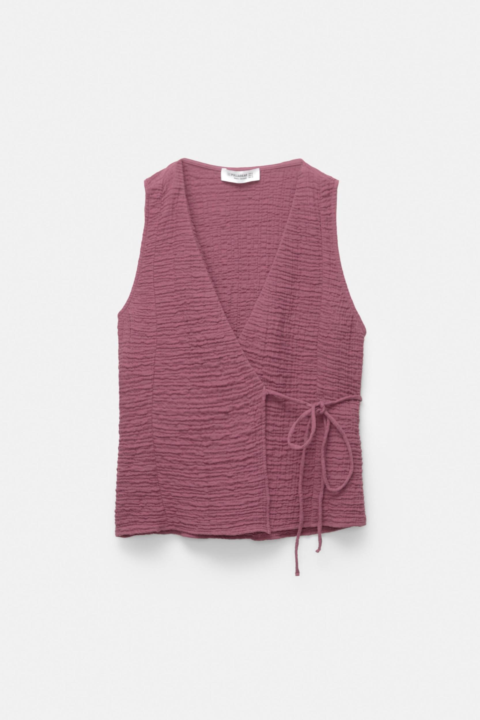 Creased effect double-breasted vest Product Image