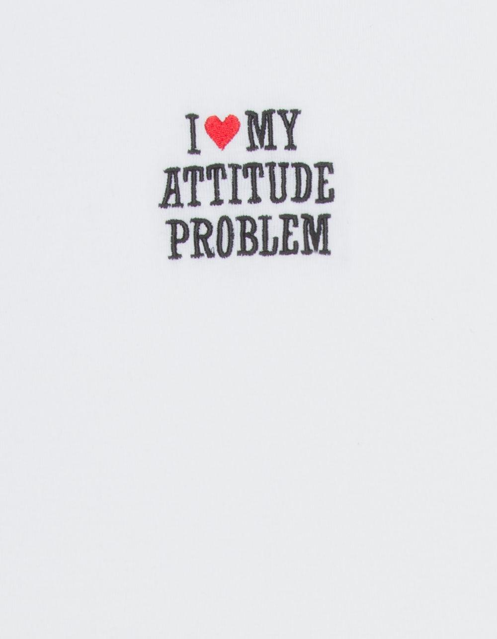 RSQ Womens Love My Attitude Baby Tee - WHITE Product Image