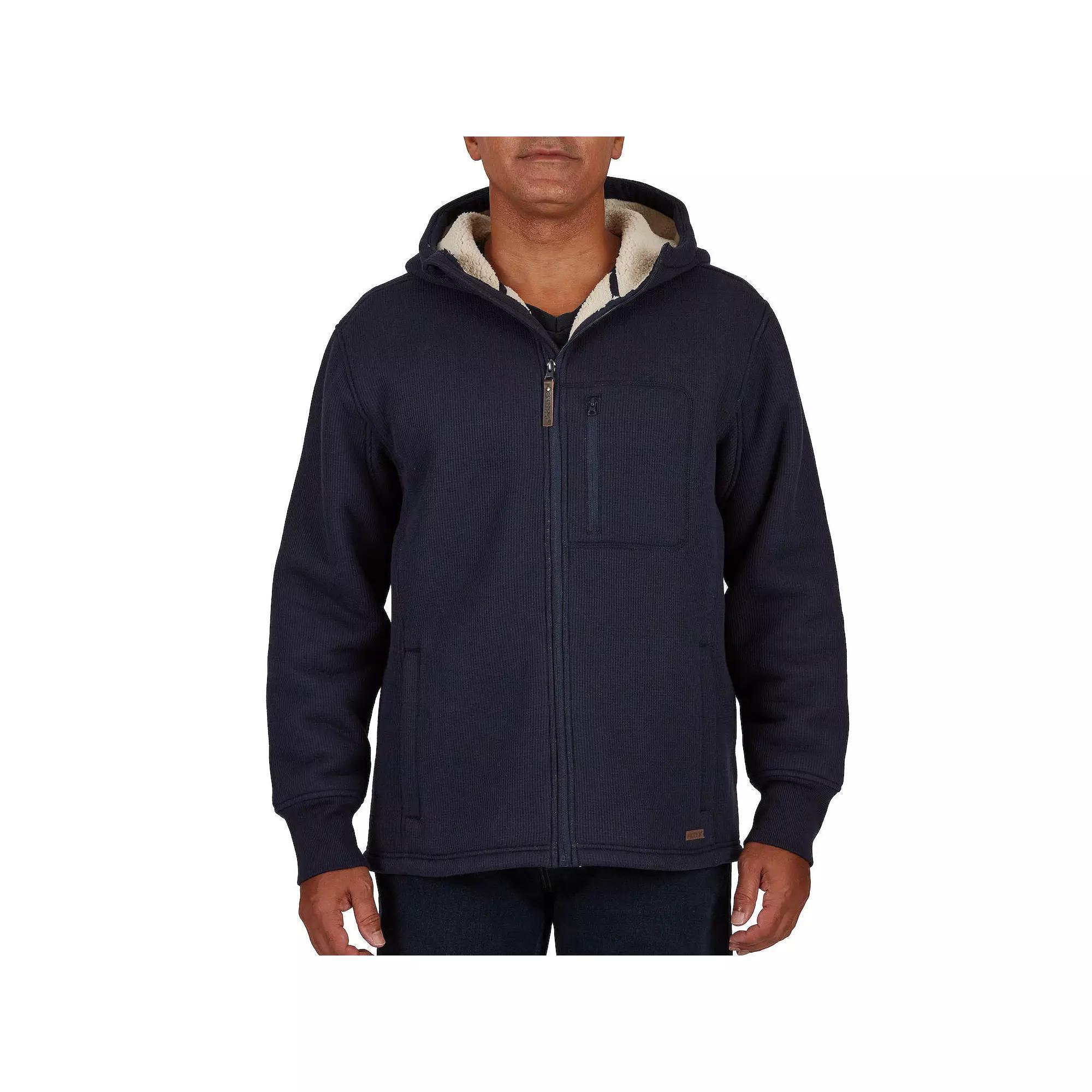 Mens Smiths Workwear Sherpa-Lined Hooded Thermal Shirt Jacket Grey Navy Product Image