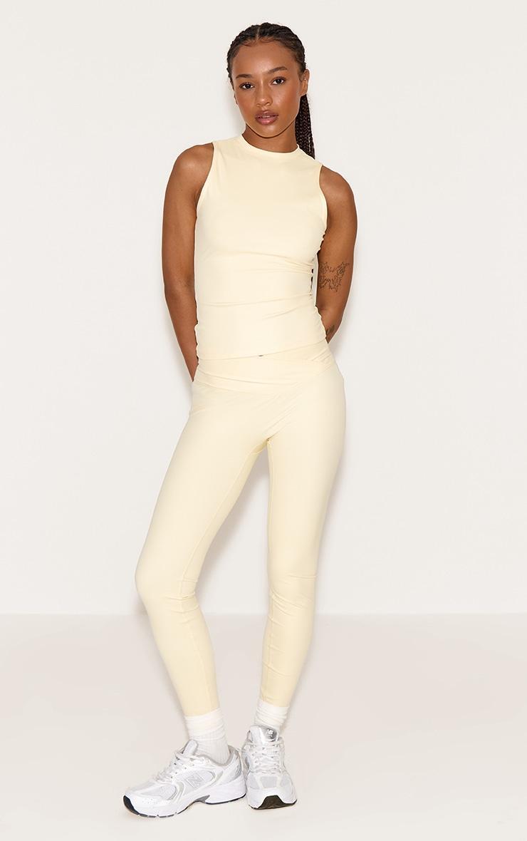 Petite Butter Cream Sculpt Sleeveless Longline Gym Top Product Image