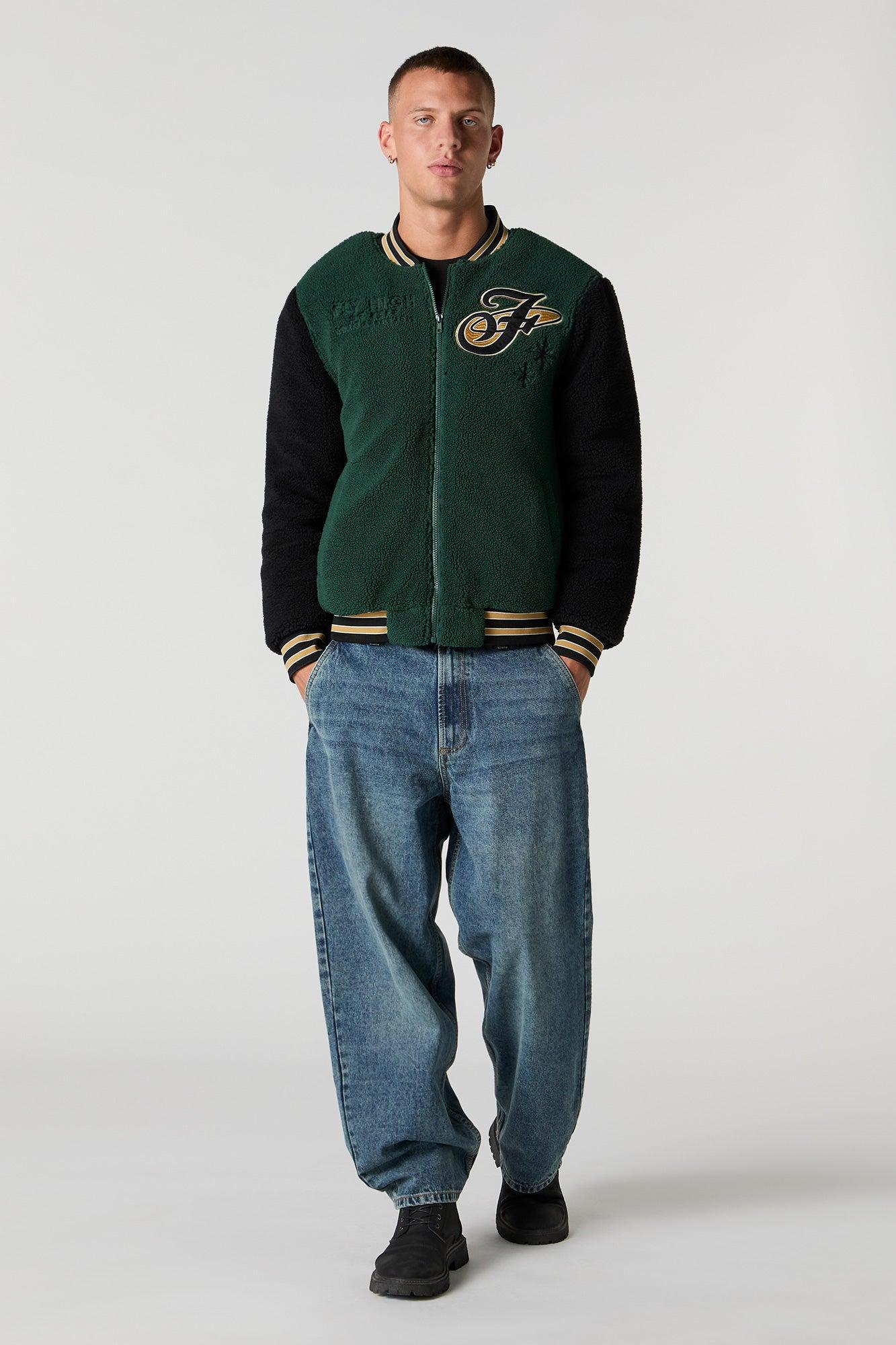 Sherpa Embroidered Varsity Jacket Male Product Image