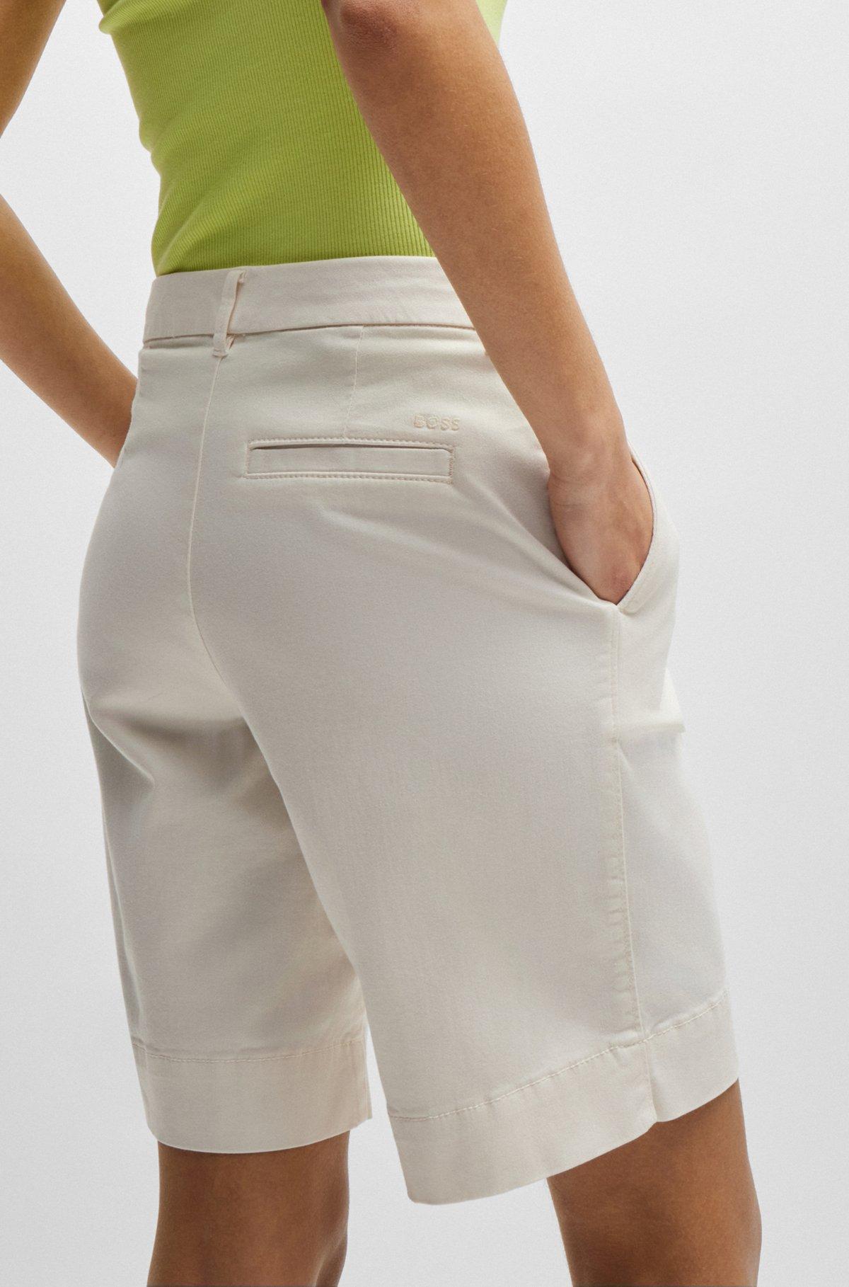Relaxed-fit high-rise shorts in stretch cotton Product Image