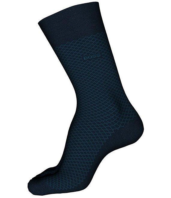 Hugo Boss RS BB Printed Mercerized Cotton Crew Dress Socks Product Image