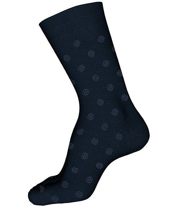 Hugo Boss RS BB Printed Mercerized Cotton Crew Dress Socks Product Image