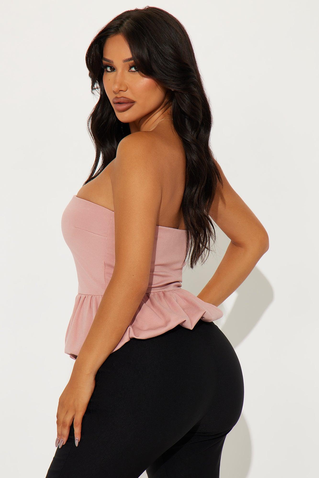 Addison Bubble Hem Top - Pink Product Image