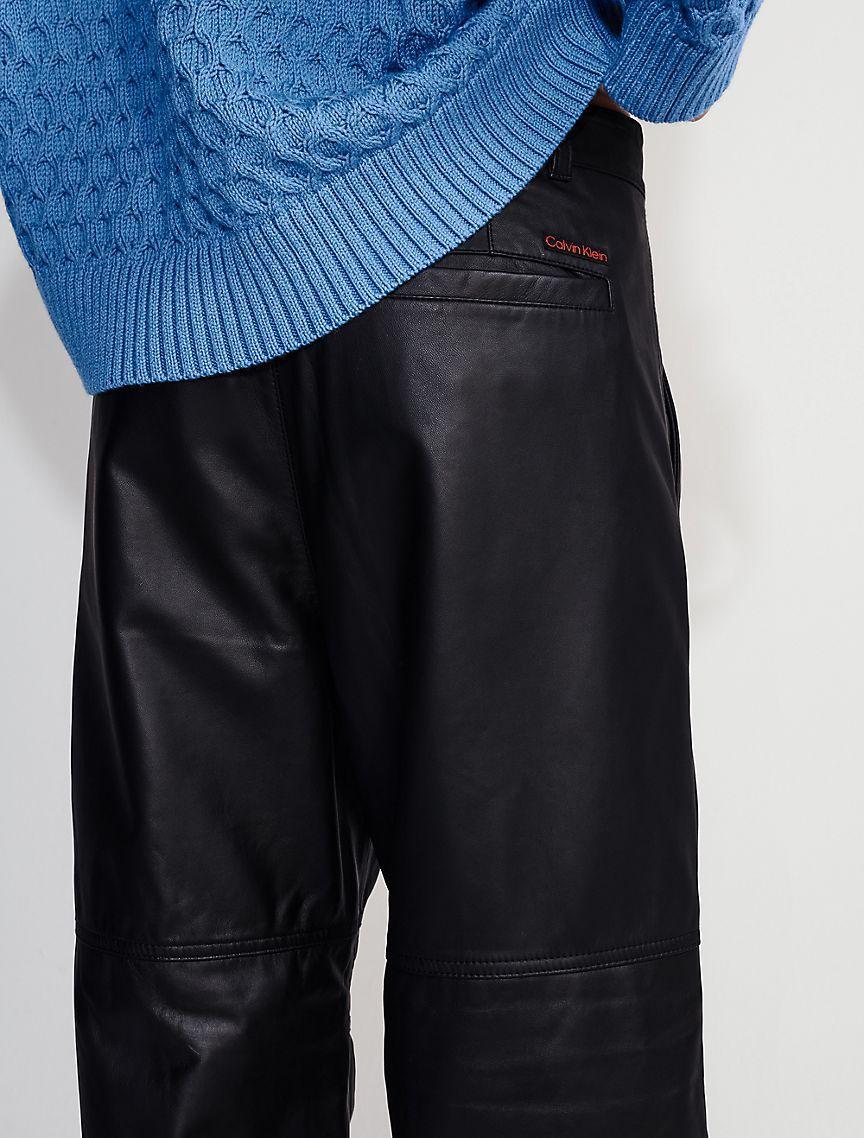 Leather Wide Leg Chinos Product Image