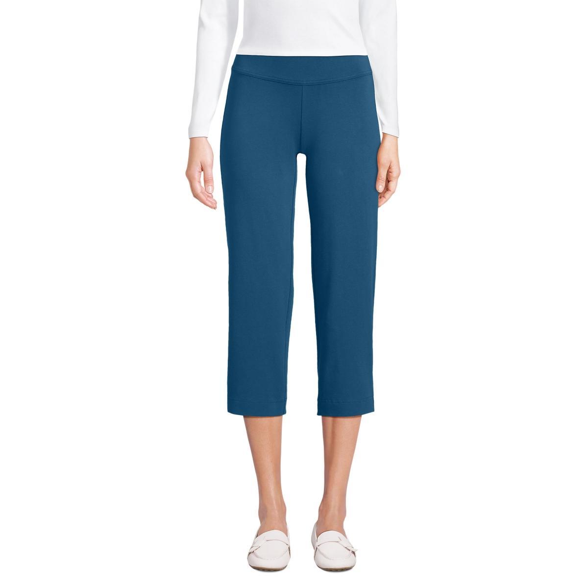 Women's Lands' End Starfish Straight-Leg Pull-On Crop Pants, Size: Large Tall, Evening Blue Product Image