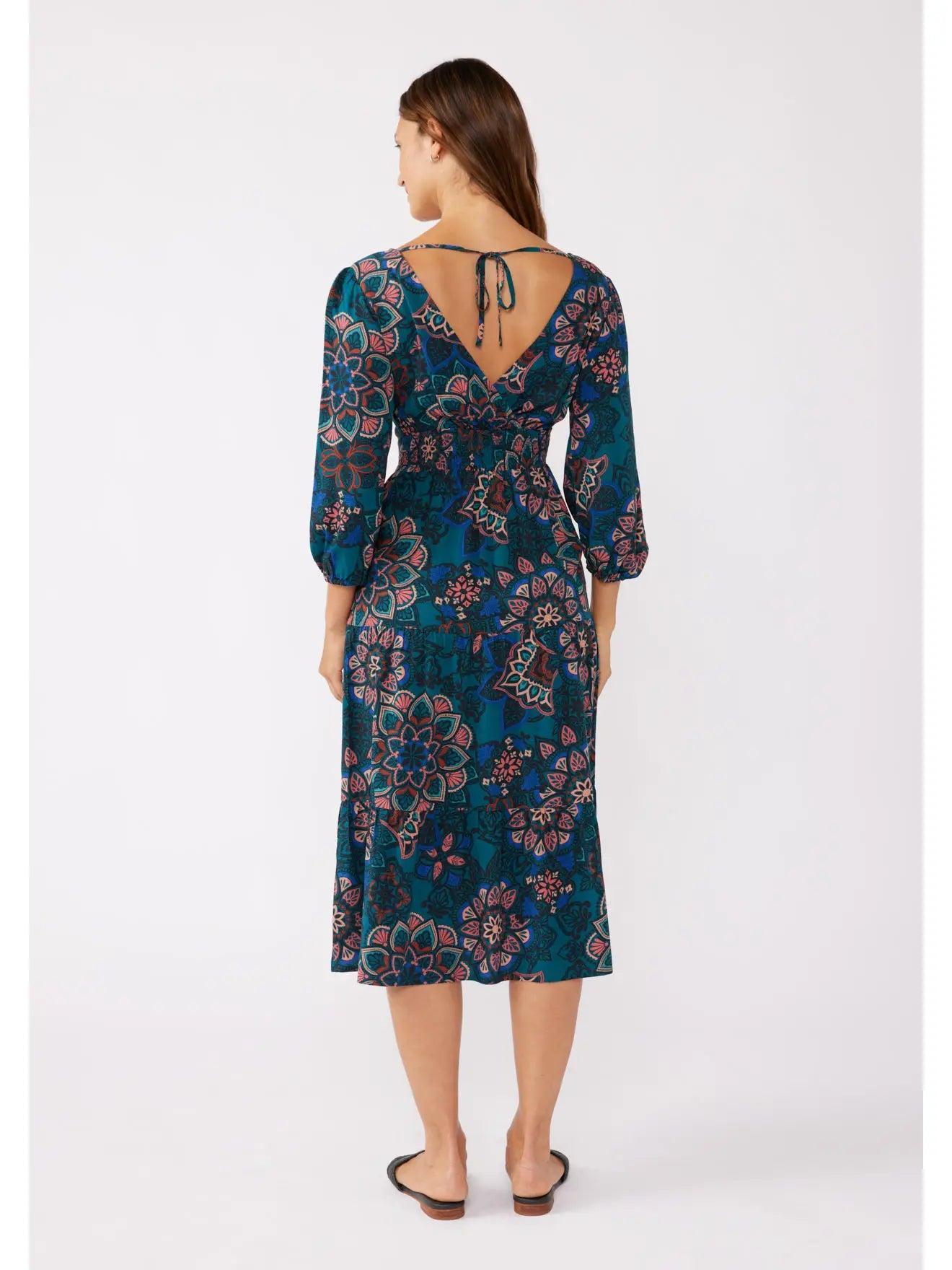 Puff Sleeve Tierred Midi Dress Product Image