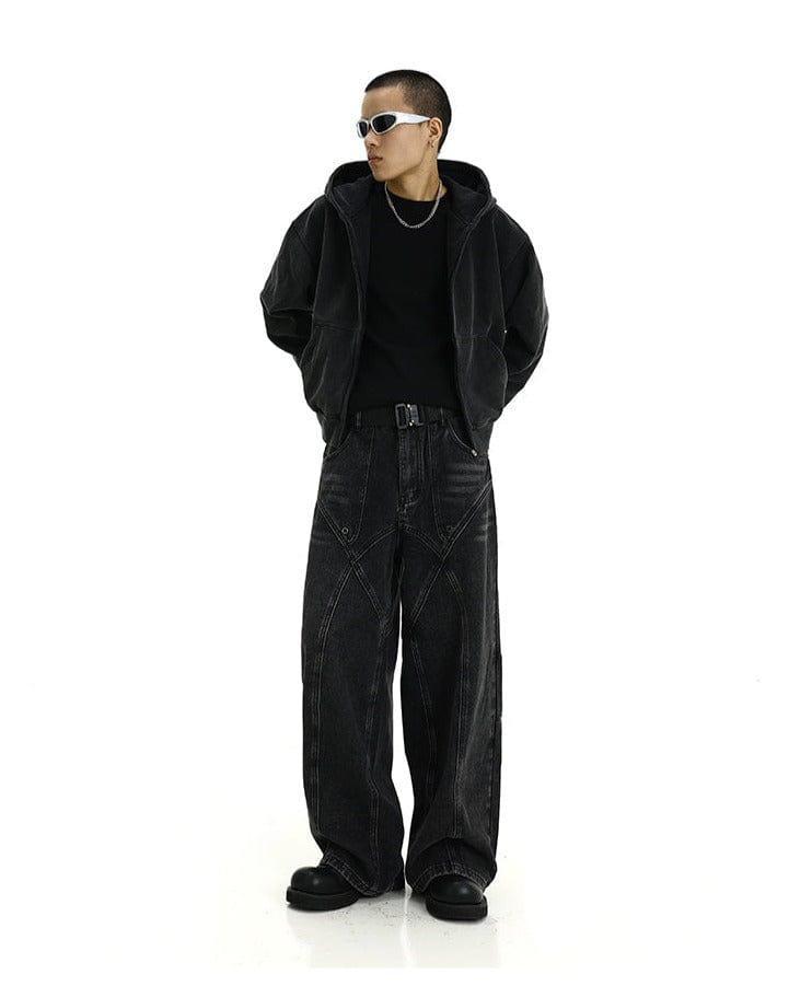 RT No. 10829 BLACK RODEO DENIM JEANS Product Image