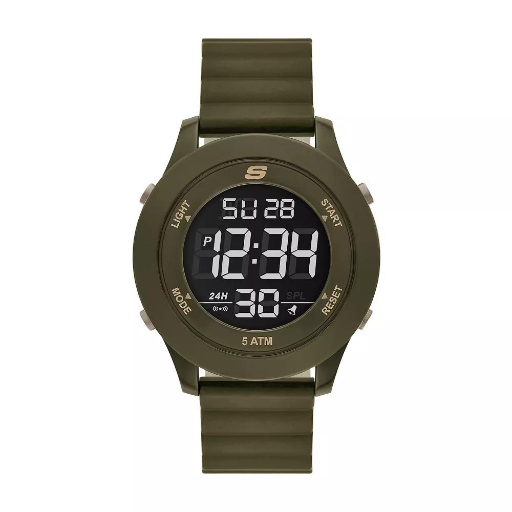 Skechers® Men's Slip Ins Magnetic Strap Digital Watch, Size: Large, Olive Green Product Image