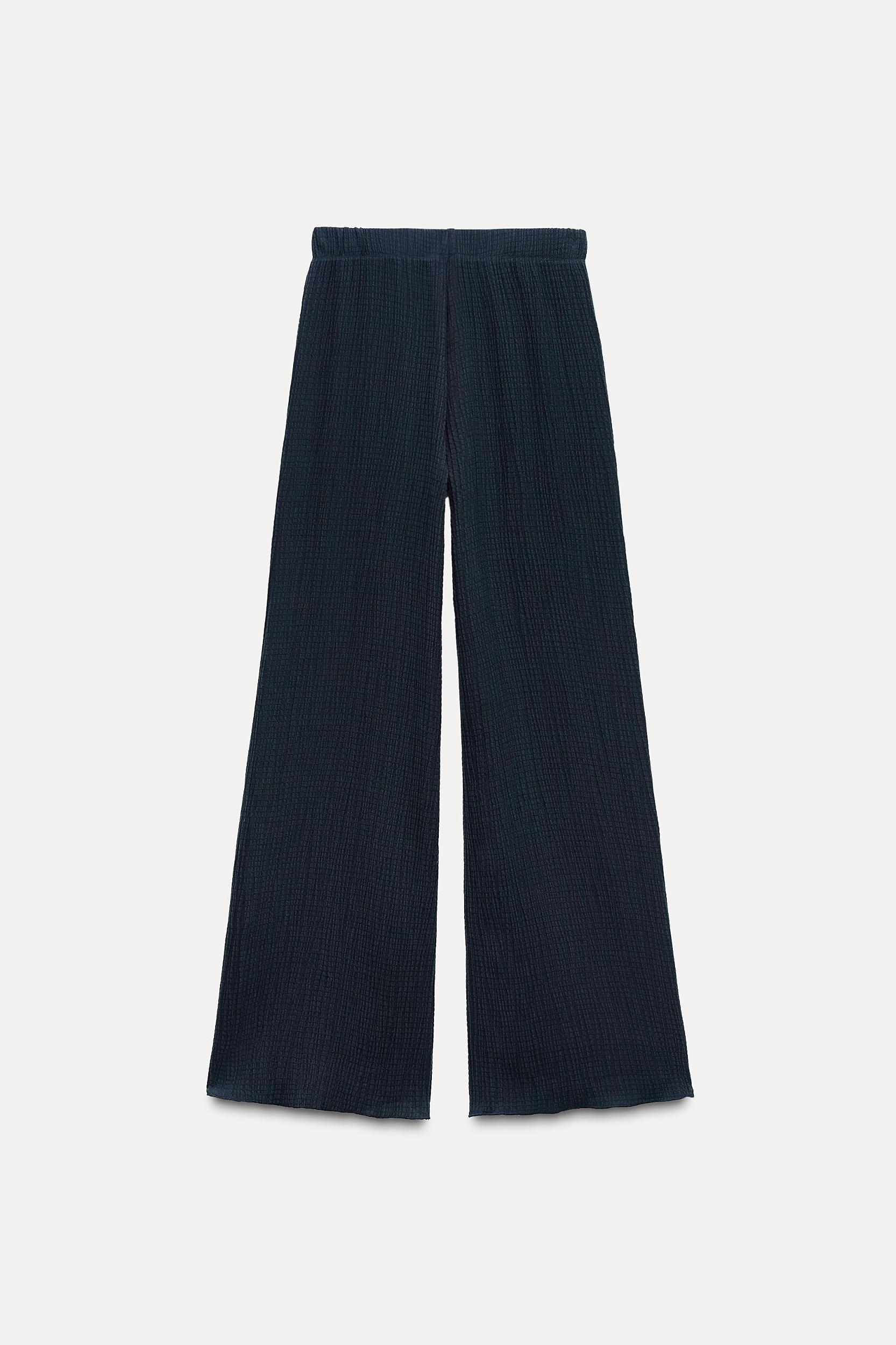 TEXTURED WIDE LEG PANTS Product Image