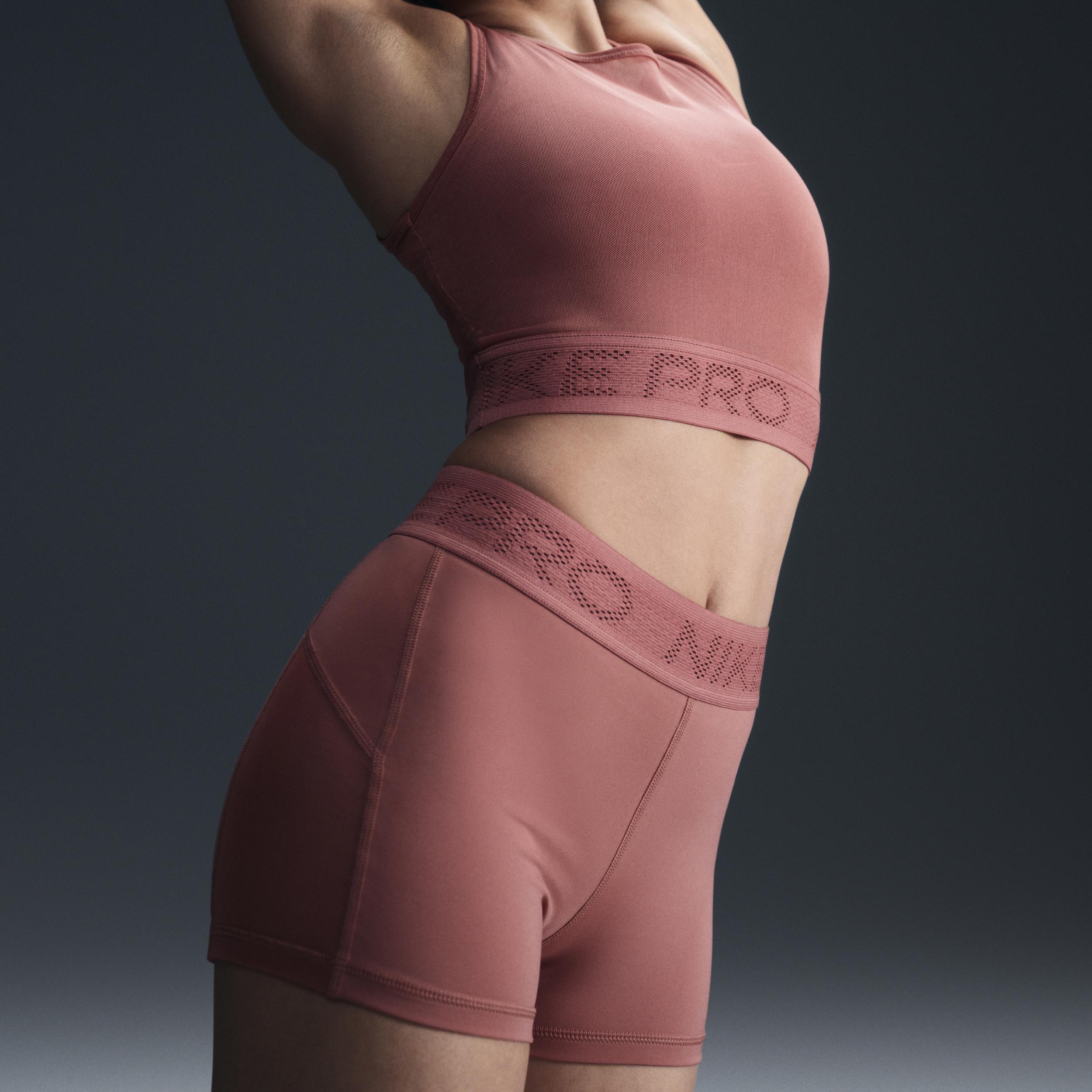 Women's Nike Pro Mid-Rise 3" Mesh-Paneled Shorts Product Image