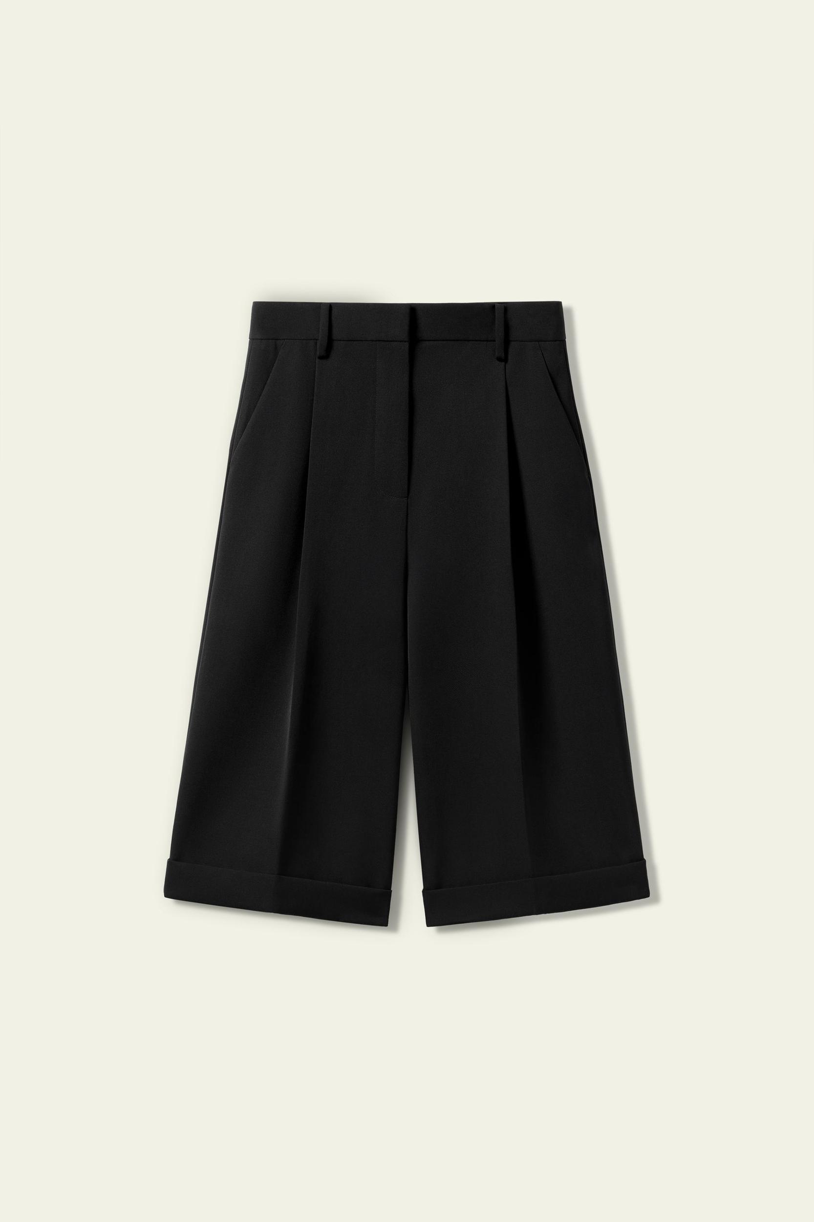 Tailored Knee-Length Wool Shorts Product Image