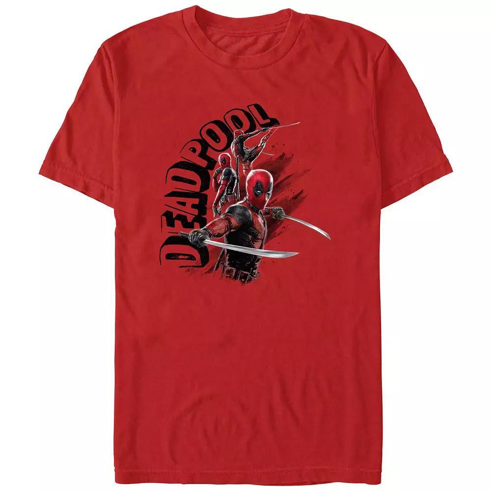 Men's Deadpool And Wolverine Action Poses Graphic Tee, Size: XL, Red Product Image