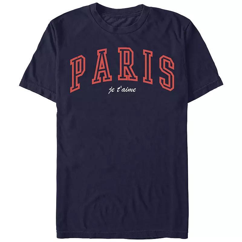 Men's Paris Je T'Aime Graphic Tee, Size: XS, Blue Product Image