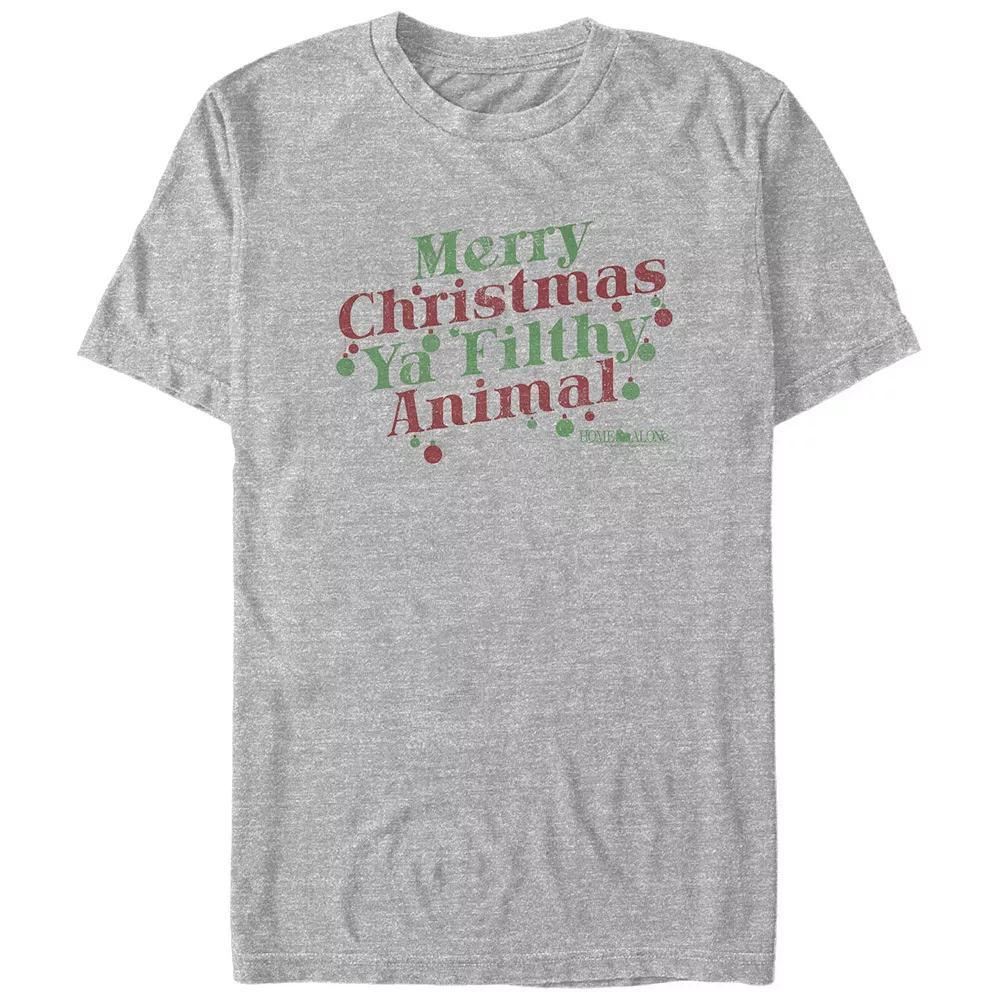 Big & Tall Home Alone Merry Christmas Ya Filthy Animal Graphic Tee, Men's, Size: Large Tall, Athletic Grey Product Image