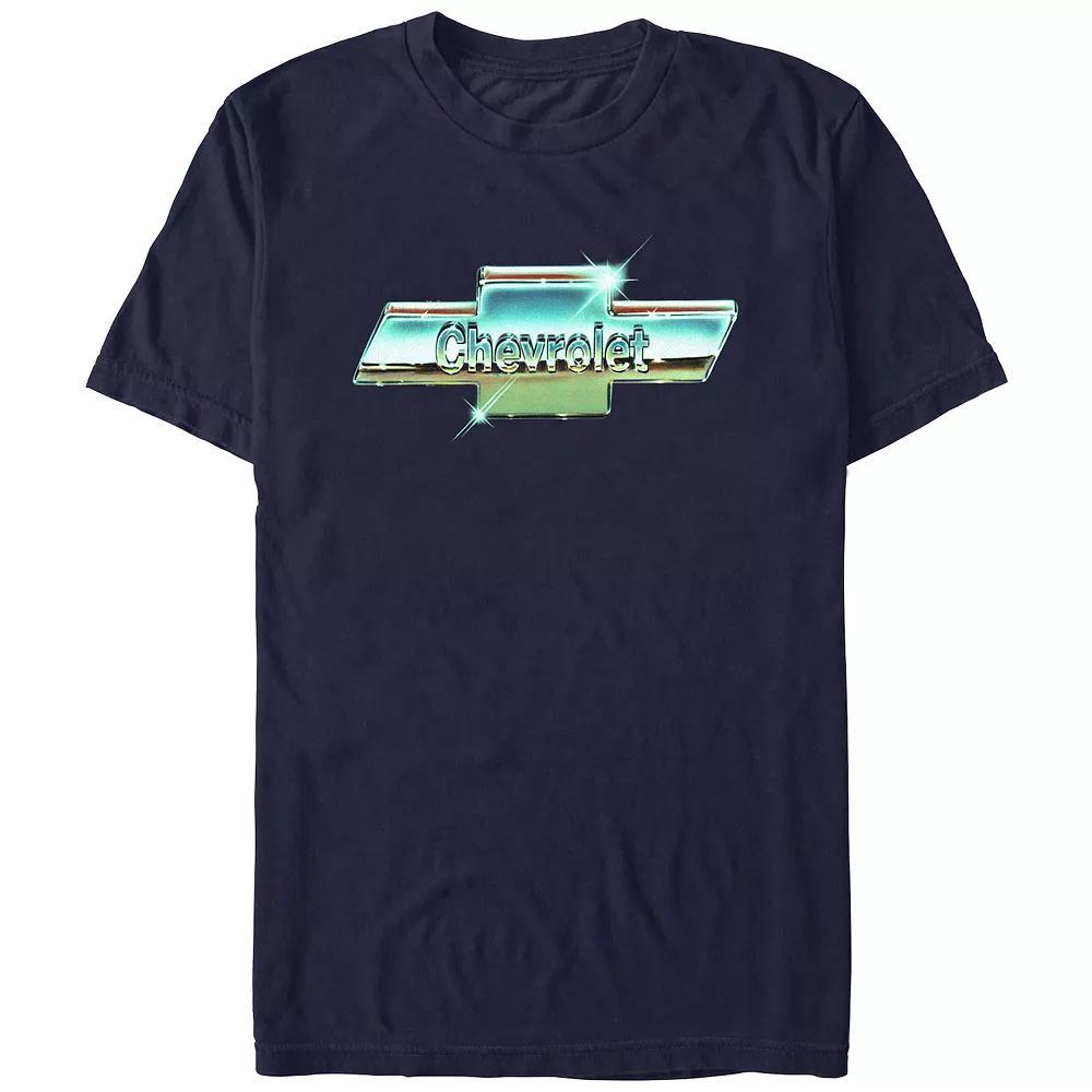 Men's Chevrolet Chrome Logo Graphic Tee, Size: Medium, Blue Product Image