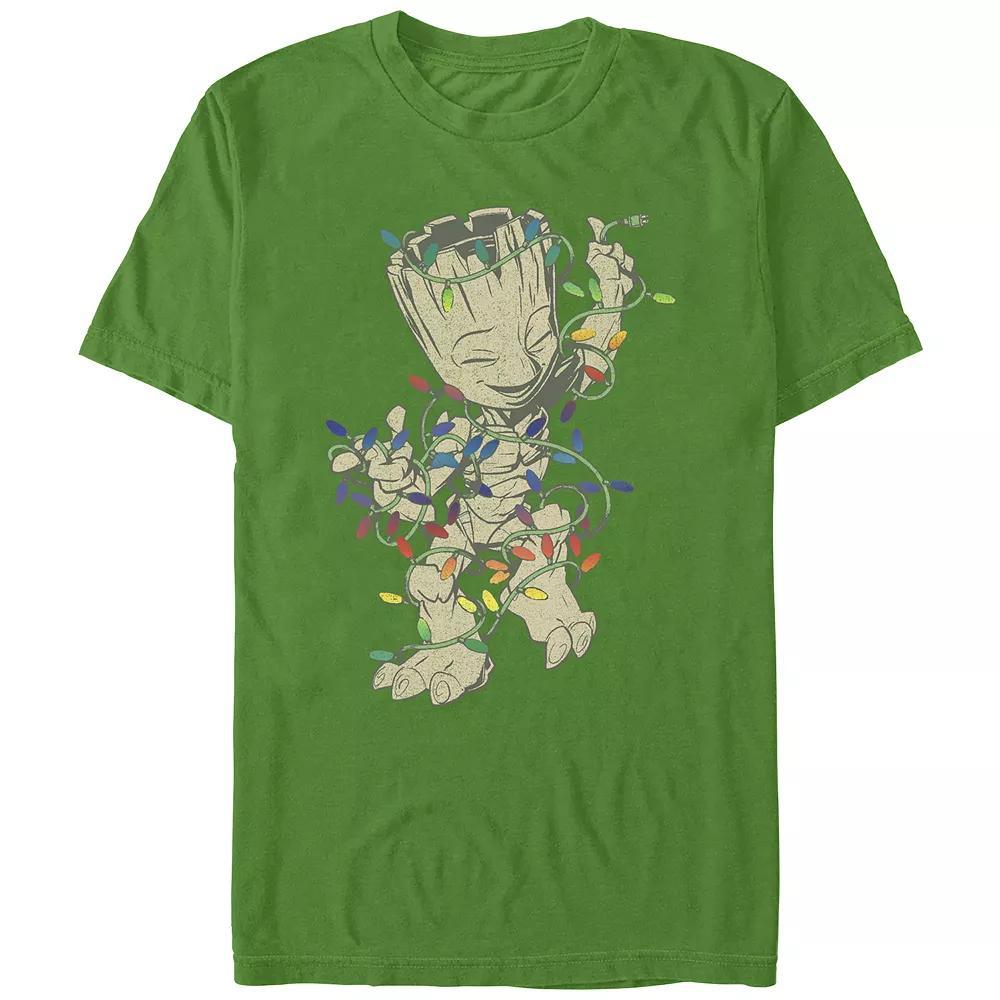 Men's Marvel Guardians Of The Galaxy Groot Christmas Dance Graphic Tee, Size: Large, Kelly Product Image