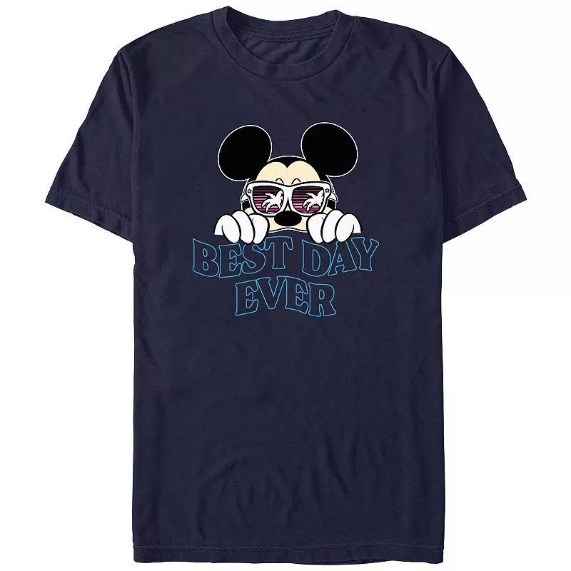Disney's Mickey Mouse Sunglasses Best Day Ever Men's Graphic Tee, Size: Small, Blue Product Image