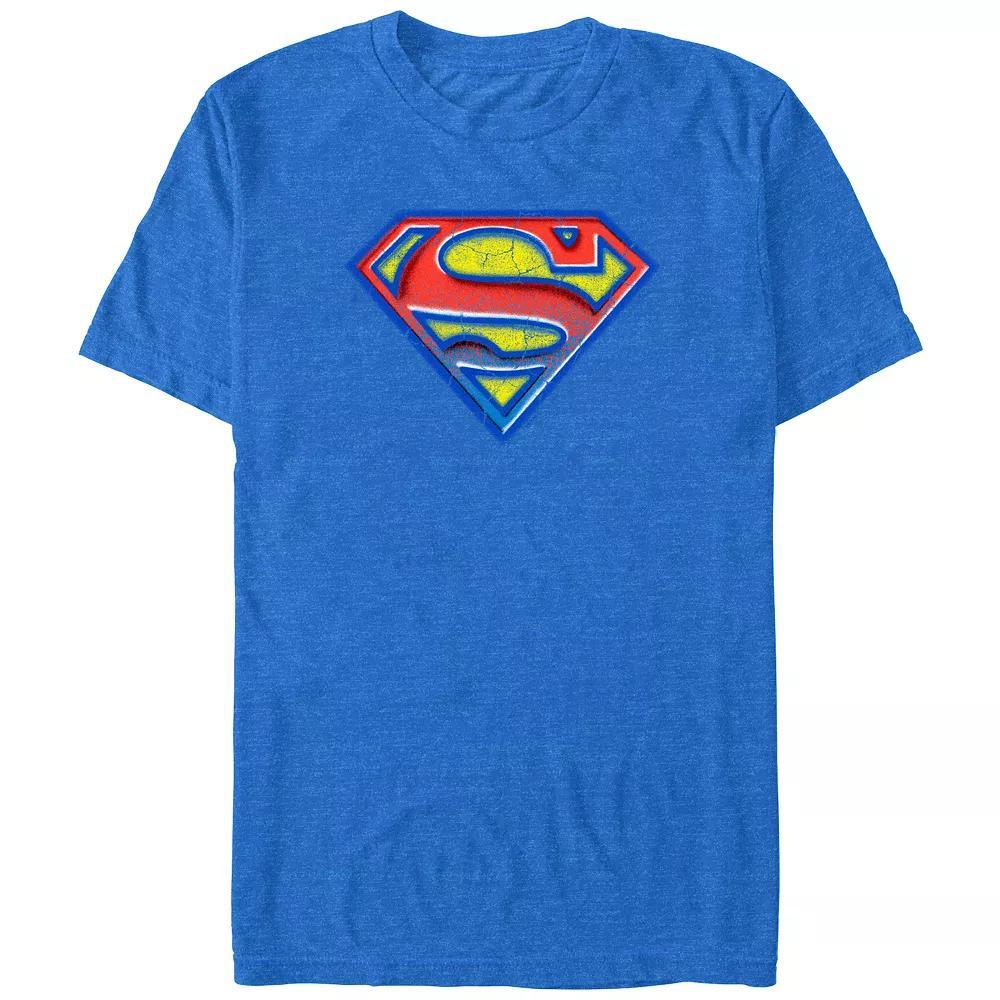 Big & Tall DC Comics Superman Distressed Style Logo Graphic Tee, Men's, Size: 3XL Tall, Royal Grey Product Image