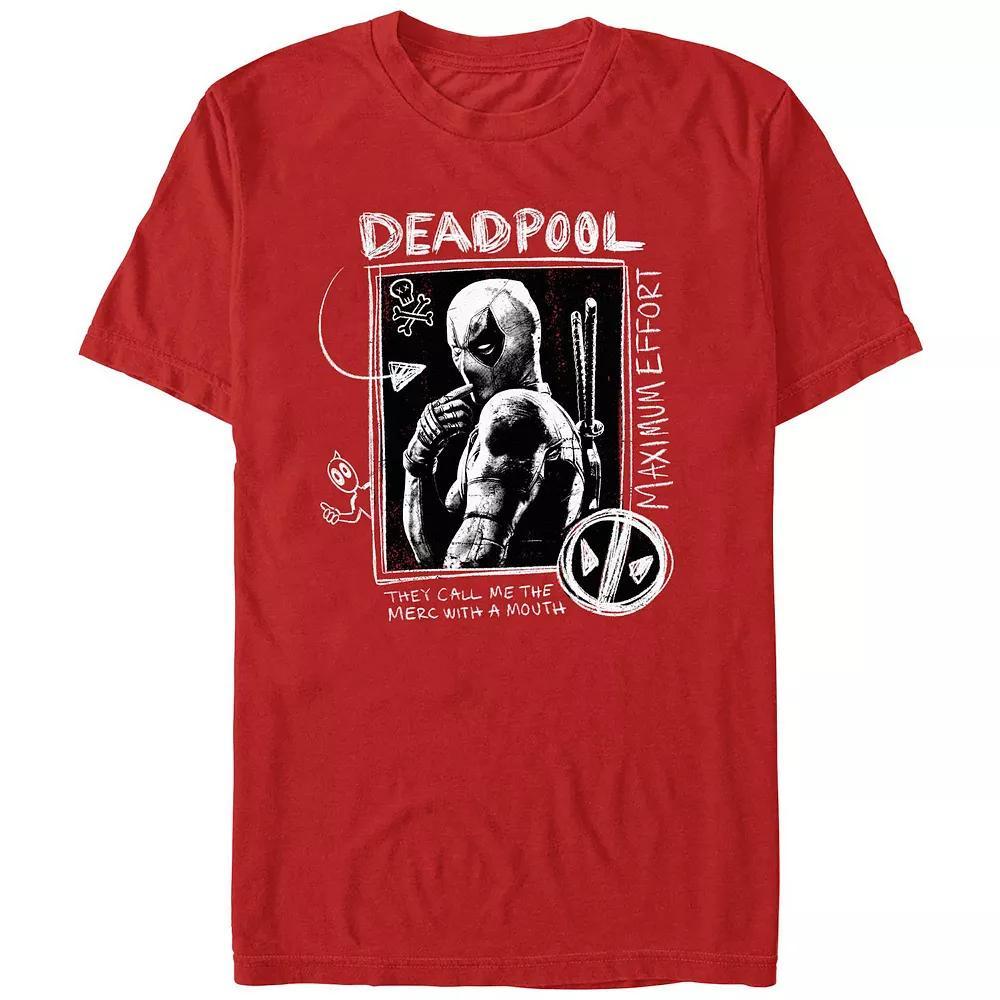Men's Deadpool And Wolverine Maximum Effort Doodle Box Graphic Tee, Size: Medium, Red Product Image